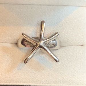 Pure Silver Starfish Ring Size 5
